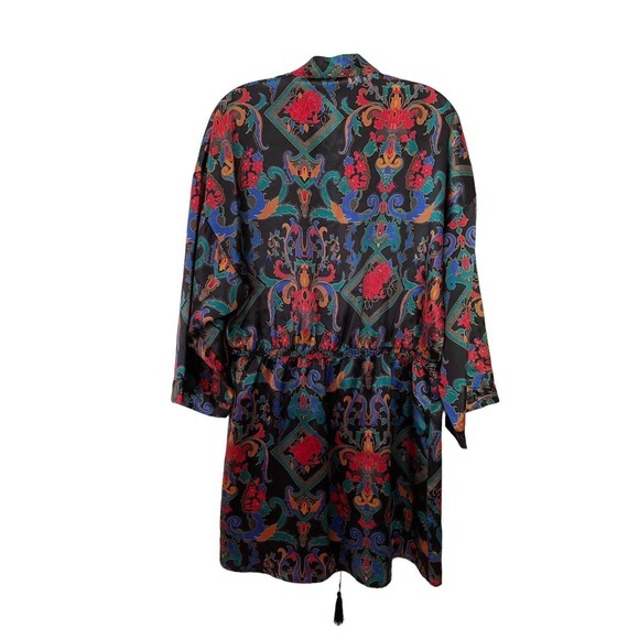 Vintage Victoria's Secret Gold Label Satin Floral Baroque Kimono Robe Size Small - Picture 2 of 9